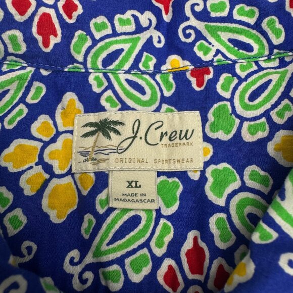 J. Crew Mens Slub Cotton Button Up SS Camp Collar Shirt, Size XL - Picture 4 of 7